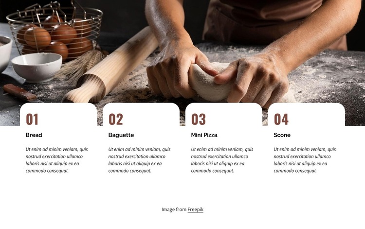 Quality ingredients and scratch baking Web Design