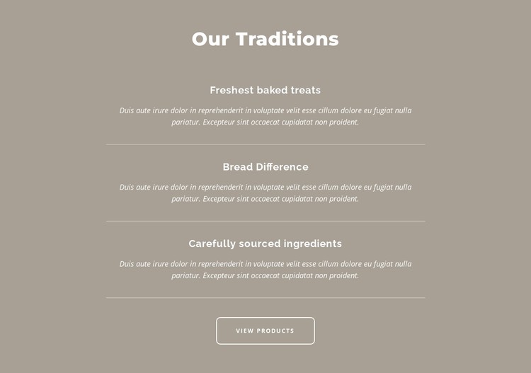 Our traditions CSS Template