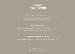 Unsere Traditionen - Benutzerdefinierte HTML5-Vorlage