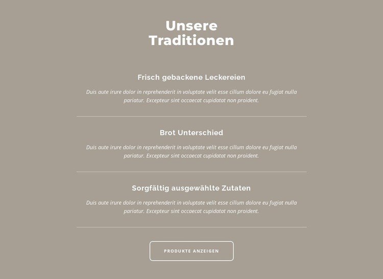 Unsere Traditionen HTML5-Vorlage