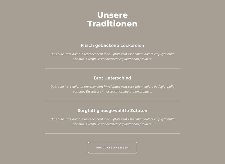 Unsere Traditionen Landing Page
