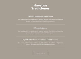 Nuestras Tradiciones: Plantilla HTML Sencilla