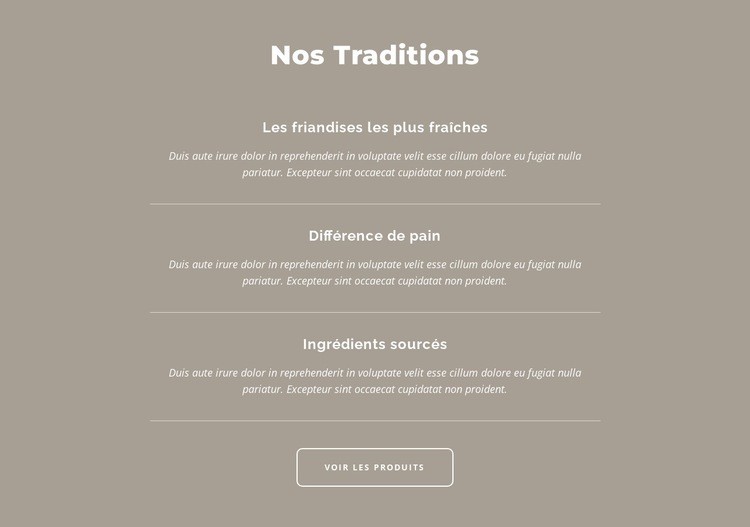 Nos traditions Conception de site Web