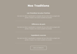 Nos Traditions - HTML Builder Drag And Drop