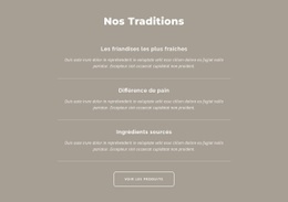 Nos Traditions - Modèle HTML5 Personnalisé