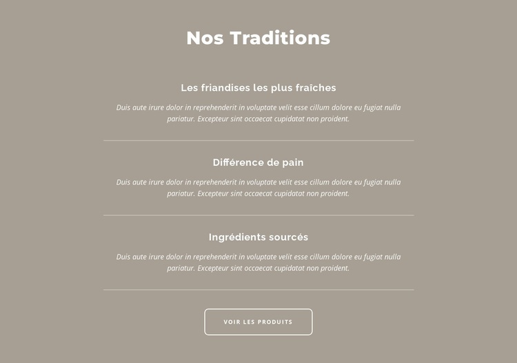 Nos traditions Thème WordPress