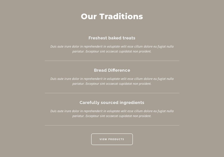 Our traditions Homepage Design