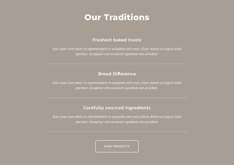 Our traditions HTML Template