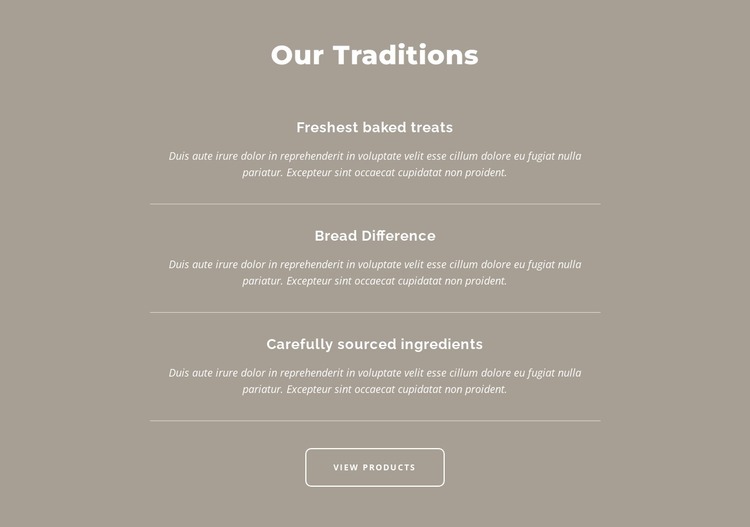 Our traditions Html Website Builder