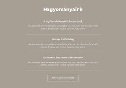 A Hagyományaink - Egyedi Webhelytervezés