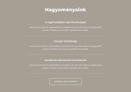 A Hagyományaink – Személyes Webhelysablon
