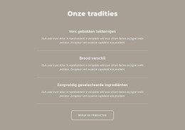 Onze Tradities Sjabloon HTML CSS Responsief