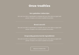 Onze Tradities Responsieve HTML-CSS-Sjabloon