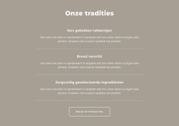 Onze Tradities - Persoonlijk Websitesjabloon