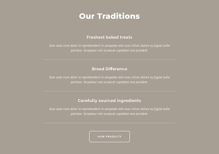 Our traditions One Page Template