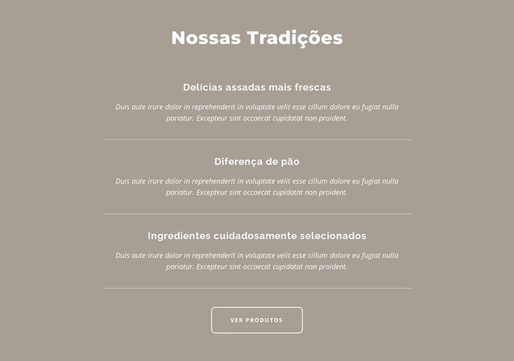 Nossas tradições Design do site