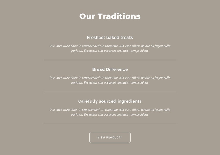 Our traditions Squarespace Template Alternative