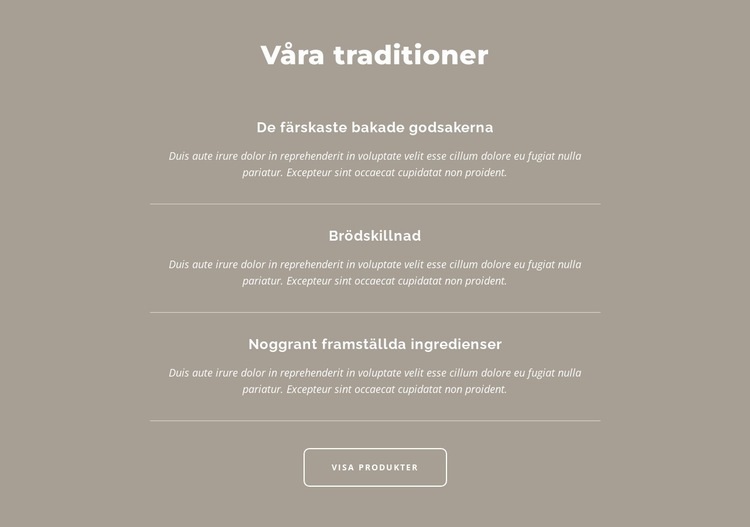 Våra traditioner Hemsidedesign