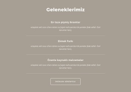 Geleneklerimiz - Kişisel Web Sitesi Şablonu