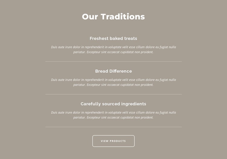 Our traditions Website Builder Templates