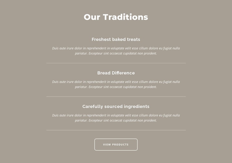 Our traditions Website Design