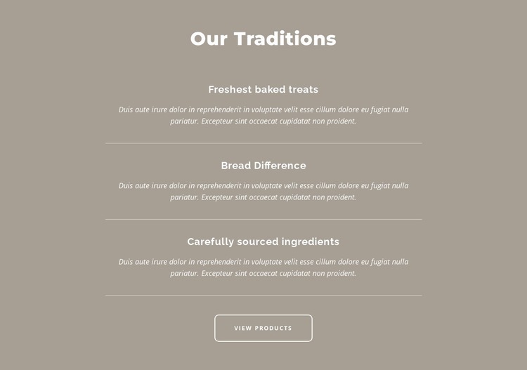 Our traditions Website Mockup