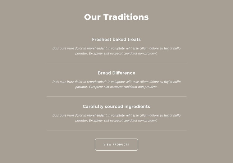 Our traditions Wix Template Alternative