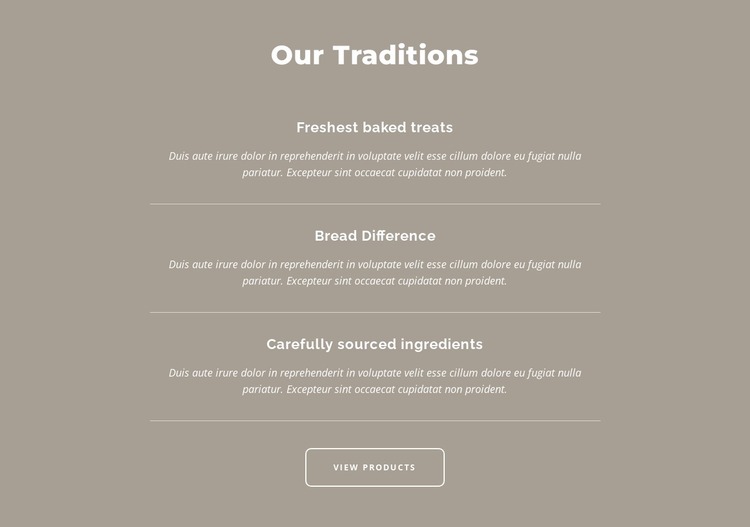 Our traditions WordPress Website Builder