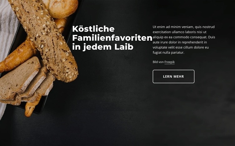 Brotbäckerei Website Builder-Vorlagen