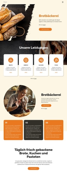 Das Beste Website-Design Für Brotbäckerei