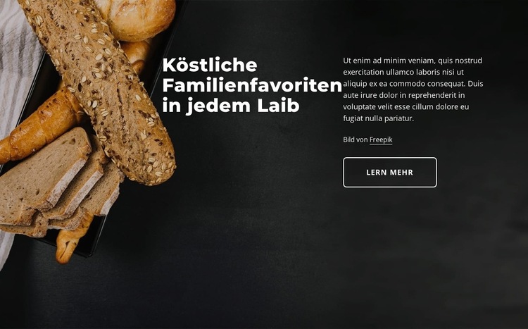 Brotbäckerei Website-Vorlage