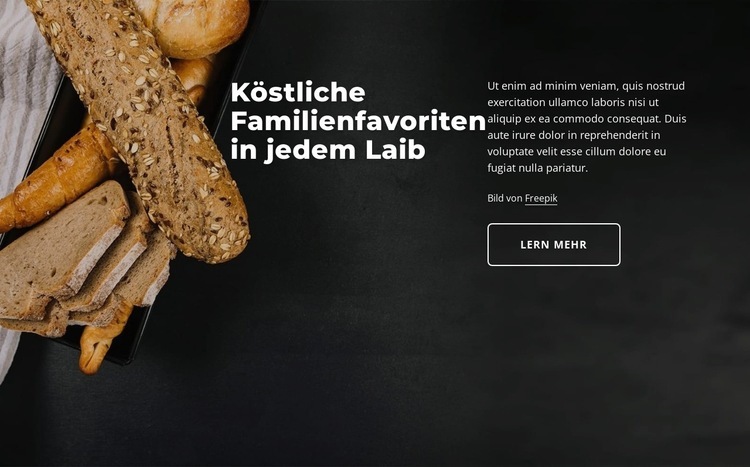 Brotbäckerei Landing Page