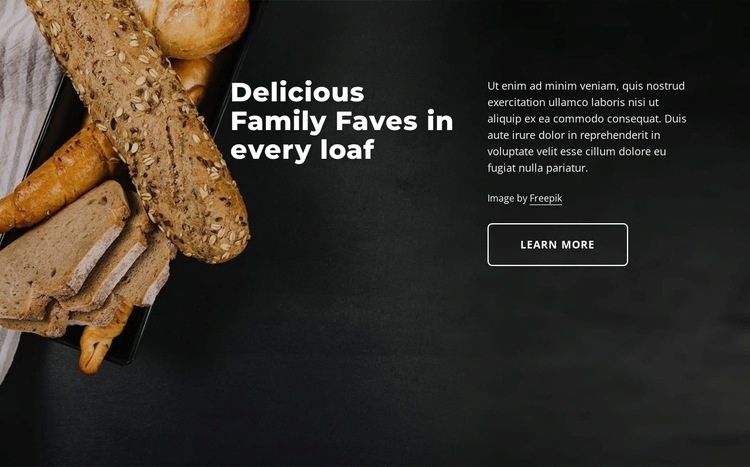 Loaf bakery Elementor Template Alternative