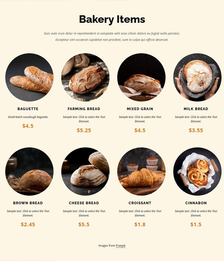 Fresh breads handcrafted daily Elementor Template Alternative