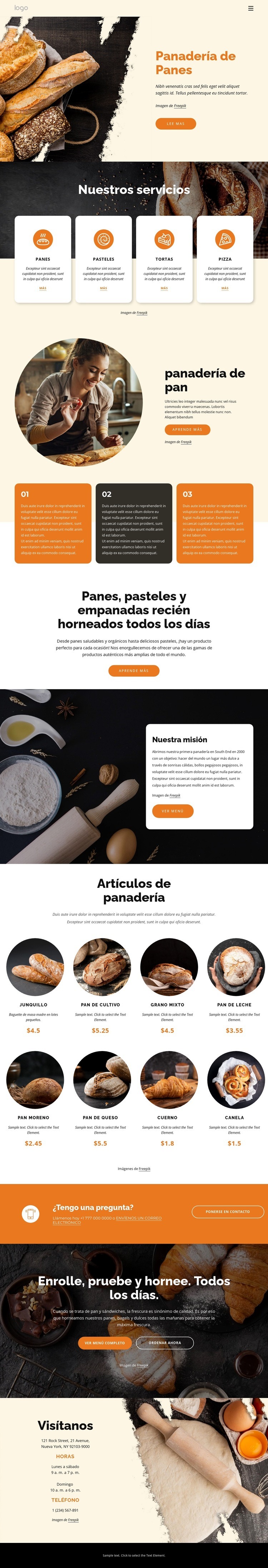 panadería panes Plantilla HTML5