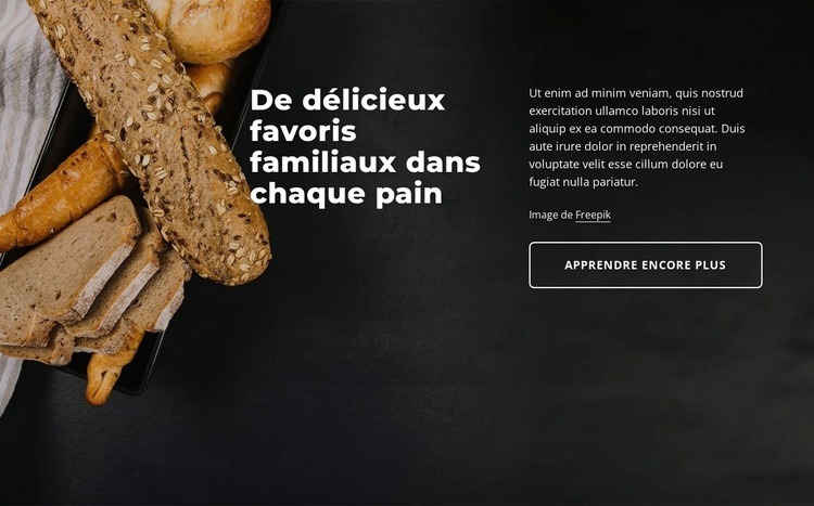 Boulangerie Maquette de site Web