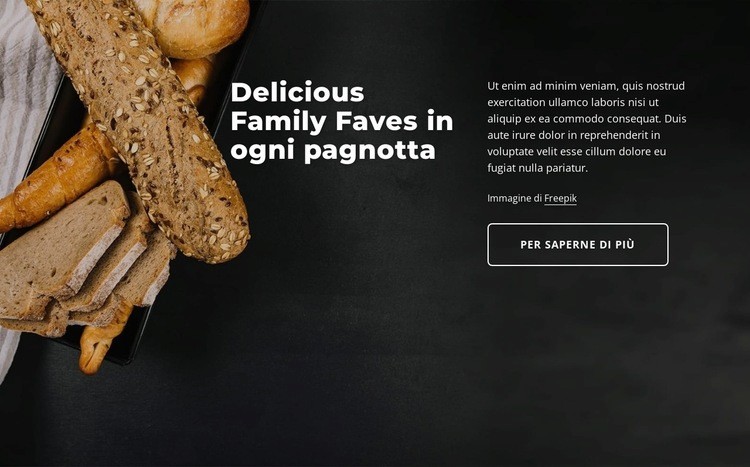 Panetteria di pagnotta Costruttore di siti web HTML