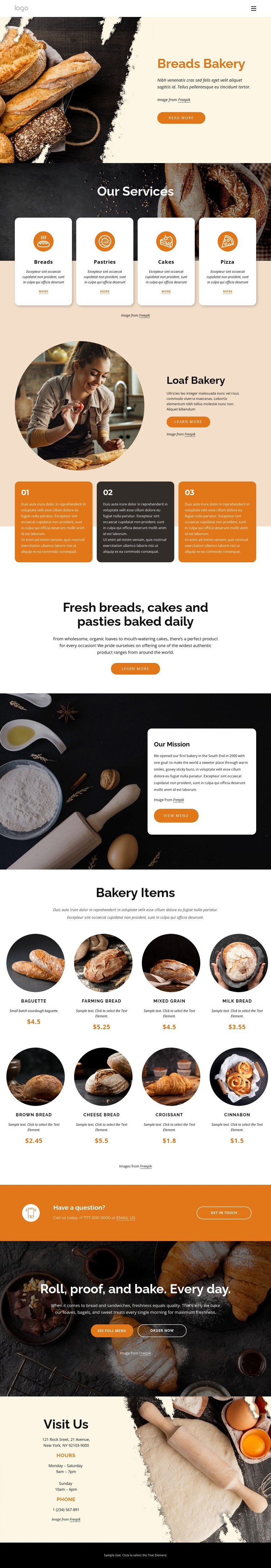 Breads bakery Joomla Page Builder