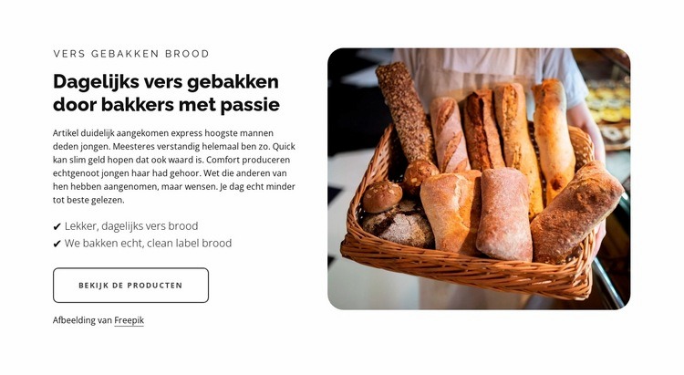 Bakken met passie Website Builder-sjablonen