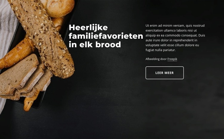 Brood bakkerij Website mockup