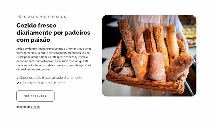 Assando com paixão Construtor de sites HTML