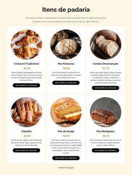 Pães Frescos Artesanais Diariamente – Modelo De Site Responsivo