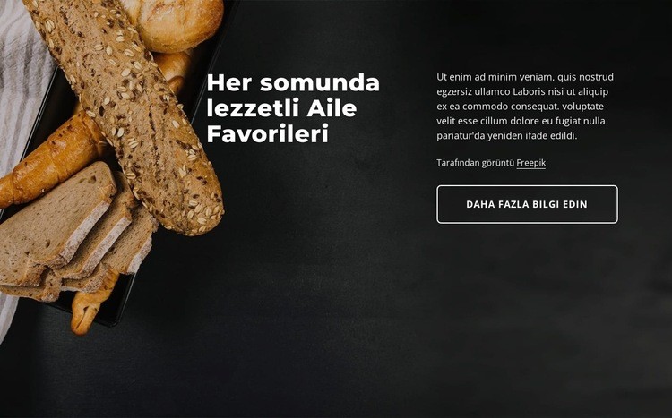 ekmek fırını Web Sitesi Mockup'ı