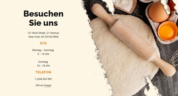 Besuchen Sie die Bäckerei Joomla Vorlage