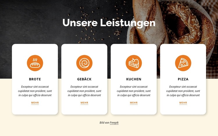 Wir verwenden feine Zutaten und traditionelle Methoden Website-Vorlage