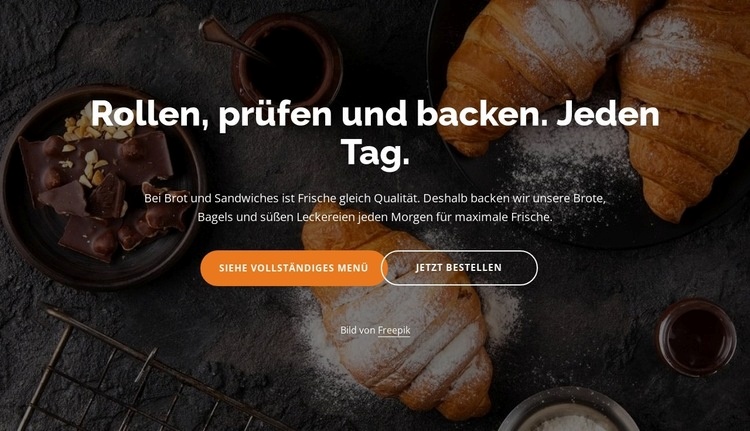 Brötchen, Proff, Croisants Website Builder-Vorlagen