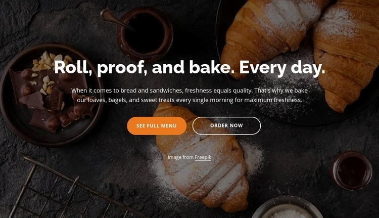 Roll, proff, croisants Homepage Design