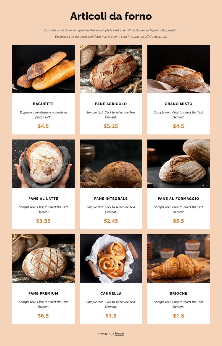 Cibo onesto Mockup del sito web