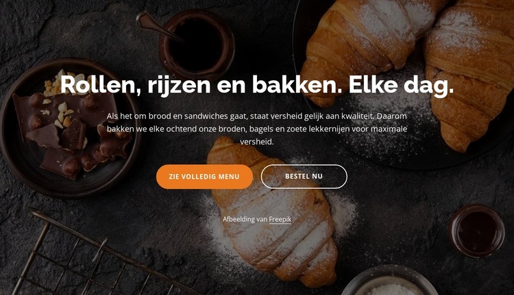 Roll, proff, croissants WordPress-thema