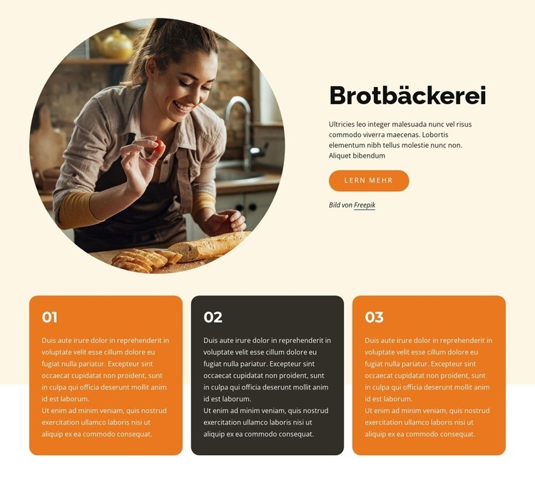 Brot und Gebäck Website-Modell